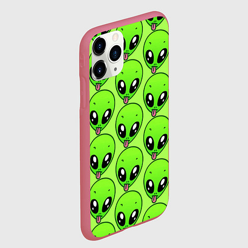 Чехол iPhone 11 Pro матовый Инопланетяне / 3D-Малиновый – фото 2