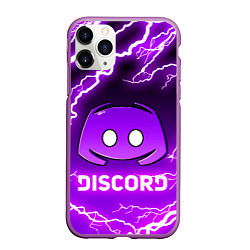 Чехол iPhone 11 Pro матовый DISCORD ДИСКОРД МОЛНИЯ, цвет: 3D-фиолетовый