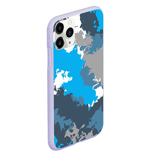 Чехол iPhone 11 Pro матовый Камуфляж ледяной / 3D-Светло-сиреневый – фото 2