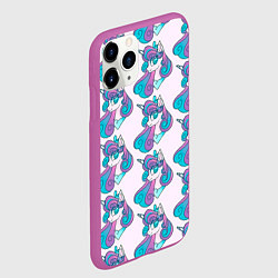 Чехол iPhone 11 Pro матовый Пони узор, цвет: 3D-фиолетовый — фото 2