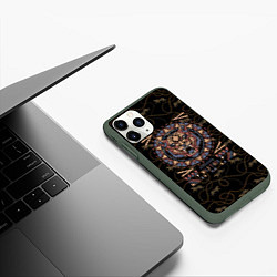 Чехол iPhone 11 Pro матовый WILD TIGER, цвет: 3D-темно-зеленый — фото 2