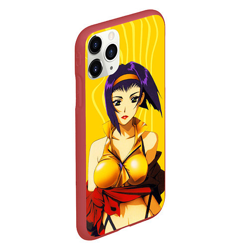 Чехол iPhone 11 Pro матовый Cowboy Bebop Фэй Валентайн / 3D-Красный – фото 2