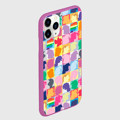 Чехол iPhone 11 Pro матовый Команда пони / 3D-Фиолетовый – фото 2