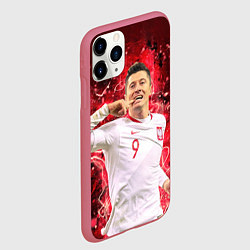 Чехол iPhone 11 Pro матовый Lewandowski Левандовски 9, цвет: 3D-малиновый — фото 2