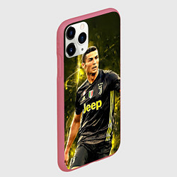 Чехол iPhone 11 Pro матовый Cristiano Ronaldo Juventus, цвет: 3D-малиновый — фото 2