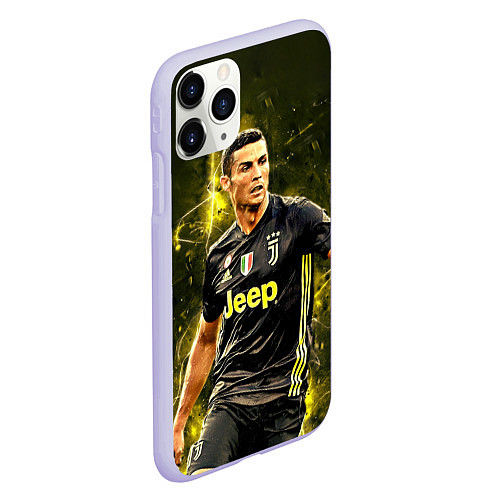 Чехол iPhone 11 Pro матовый Cristiano Ronaldo Juventus / 3D-Светло-сиреневый – фото 2