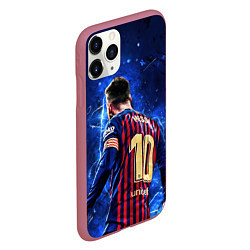 Чехол iPhone 11 Pro матовый Leo Messi Лео Месси 10, цвет: 3D-малиновый — фото 2