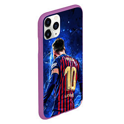 Чехол iPhone 11 Pro матовый Leo Messi Лео Месси 10, цвет: 3D-фиолетовый — фото 2