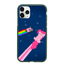 Чехол iPhone 11 Pro матовый Nyan cat x Pony, цвет: 3D-темно-зеленый