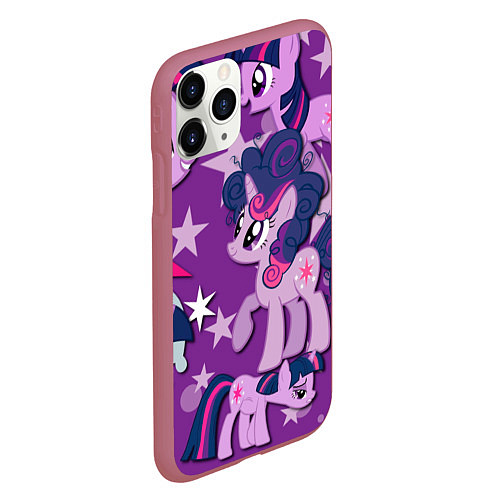 Чехол iPhone 11 Pro матовый Twilight Sparkle / 3D-Малиновый – фото 2