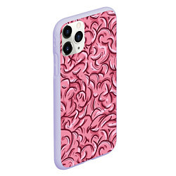 Чехол iPhone 11 Pro матовый Текстура мозга, цвет: 3D-светло-сиреневый — фото 2