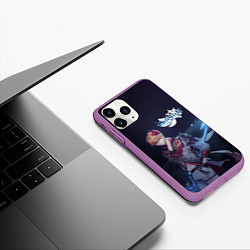 Чехол iPhone 11 Pro матовый Genshin Impact Tartaglia, цвет: 3D-фиолетовый — фото 2