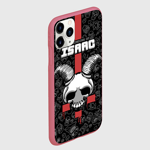 Чехол iPhone 11 Pro матовый The Binding of Isaac / 3D-Малиновый – фото 2