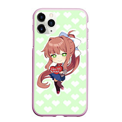 Чехол iPhone 11 Pro матовый Chibi Monika, цвет: 3D-розовый