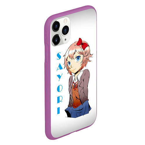 Чехол iPhone 11 Pro матовый Doki Doki SAYORI / 3D-Фиолетовый – фото 2