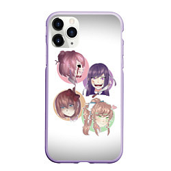 Чехол iPhone 11 Pro матовый Doki Doki Literature Club, цвет: 3D-светло-сиреневый