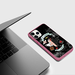 Чехол iPhone 11 Pro матовый Sides of Isaac, цвет: 3D-малиновый — фото 2