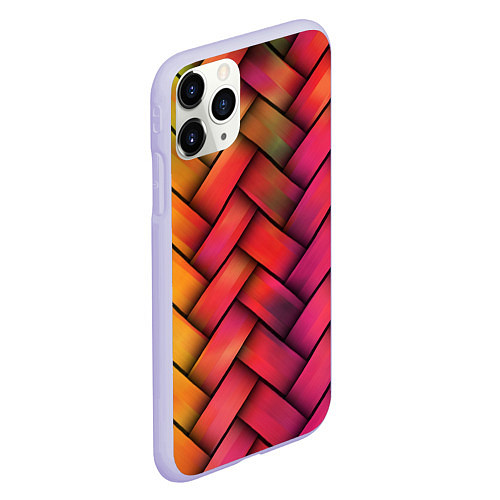 Чехол iPhone 11 Pro матовый Colorful weave / 3D-Светло-сиреневый – фото 2