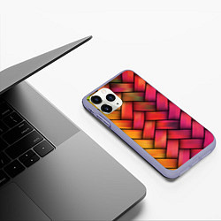 Чехол iPhone 11 Pro матовый Colorful weave, цвет: 3D-светло-сиреневый — фото 2