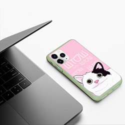 Чехол iPhone 11 Pro матовый Котик штош, цвет: 3D-салатовый — фото 2