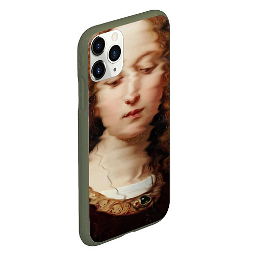 Чехол iPhone 11 Pro матовый Renaissance Maiden / 3D-Темно-зеленый – фото 2