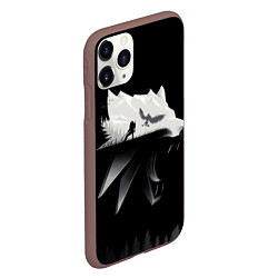 Чехол iPhone 11 Pro матовый Геральт на охоте, цвет: 3D-коричневый — фото 2