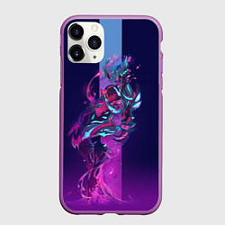 Чехол iPhone 11 Pro матовый Warframe, цвет: 3D-фиолетовый