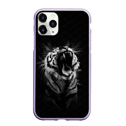 Чехол iPhone 11 Pro матовый Тигр рычит Tiger realistic