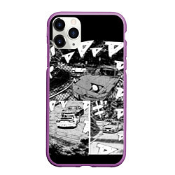 Чехол iPhone 11 Pro матовый Initial d, цвет: 3D-фиолетовый