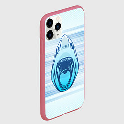 Чехол iPhone 11 Pro матовый Акула, цвет: 3D-малиновый — фото 2