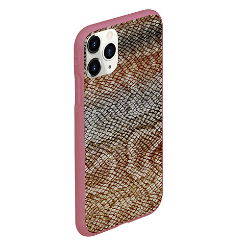 Чехол iPhone 11 Pro матовый Snake skin / 3D-Малиновый – фото 2