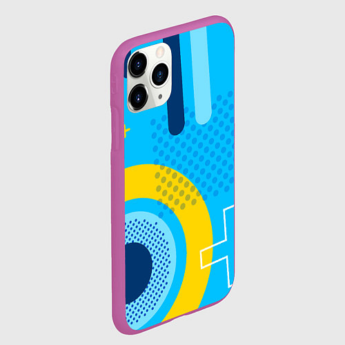 Чехол iPhone 11 Pro матовый Геометрические фигуры / 3D-Фиолетовый – фото 2