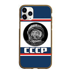 Чехол iPhone 11 Pro матовый СТИЛЬ СССР ГАГАРИН, цвет: 3D-коричневый