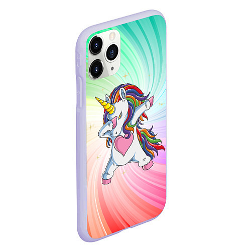 Чехол iPhone 11 Pro матовый Танцующий единорог Unicorn DAB Z / 3D-Светло-сиреневый – фото 2