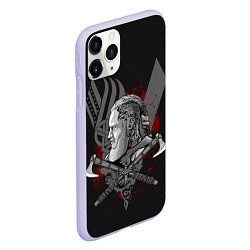Чехол iPhone 11 Pro матовый Vikings Art, цвет: 3D-светло-сиреневый — фото 2