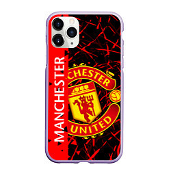 Чехол iPhone 11 Pro матовый МАНЧЕСТЕР MANCHESTER UNITED, цвет: 3D-светло-сиреневый