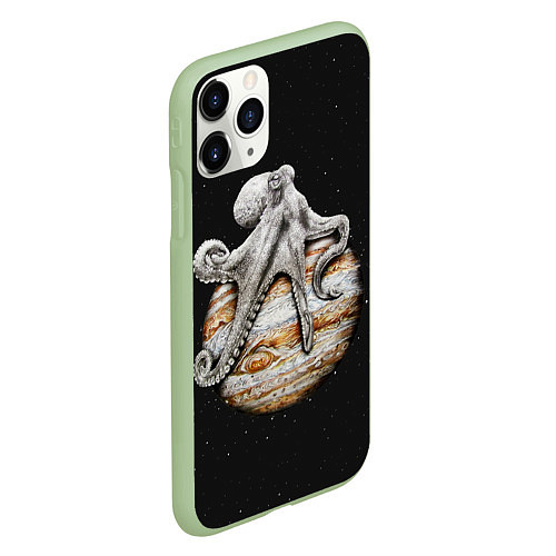Чехол iPhone 11 Pro матовый Planetary Octopus / 3D-Салатовый – фото 2