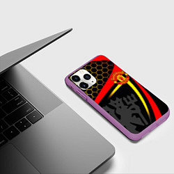 Чехол iPhone 11 Pro матовый МАНЧЕСТЕР MANCHESTER SPORT, цвет: 3D-фиолетовый — фото 2