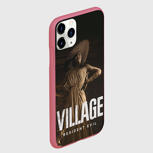 Чехол iPhone 11 Pro матовый RESIDENT EVIL VILLAGE / 3D-Малиновый – фото 2