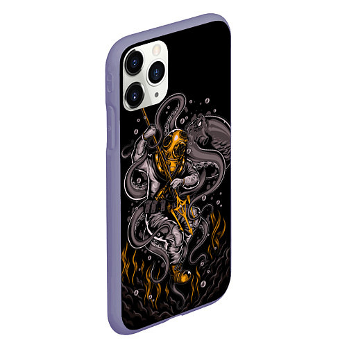Чехол iPhone 11 Pro матовый ПОДВОДНАЯ БИТВА / 3D-Серый – фото 2