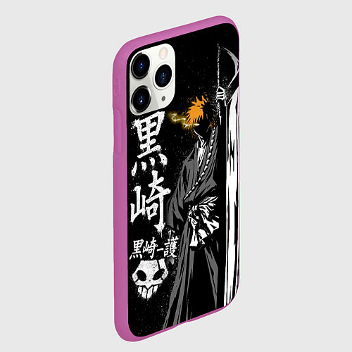 Чехол iPhone 11 Pro матовый Bleach, Ичиго с мечом / 3D-Фиолетовый – фото 2