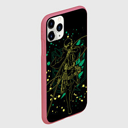 Чехол iPhone 11 Pro матовый Атака Титанов, Леви Аккерман, цвет: 3D-малиновый — фото 2