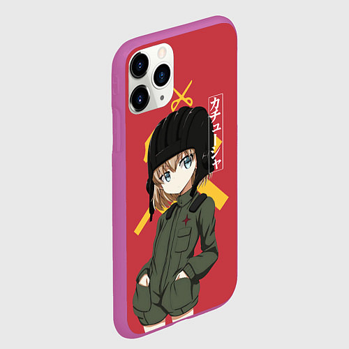 Чехол iPhone 11 Pro матовый Катюша / 3D-Фиолетовый – фото 2