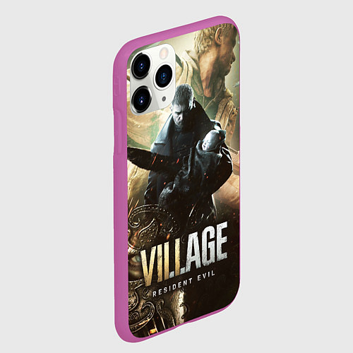 Чехол iPhone 11 Pro матовый Resident Evil Village / 3D-Фиолетовый – фото 2