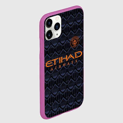 Чехол iPhone 11 Pro матовый MANCHESTER CITY МАНЧЕСТЕР / 3D-Фиолетовый – фото 2