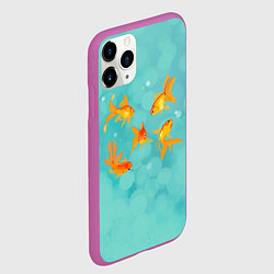 Чехол iPhone 11 Pro матовый Золотые рыбки, цвет: 3D-фиолетовый — фото 2