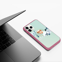 Чехол iPhone 11 Pro матовый Чимин в цветах, цвет: 3D-малиновый — фото 2