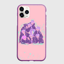 Чехол iPhone 11 Pro матовый BTS Band, цвет: 3D-фиолетовый