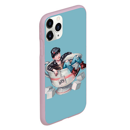 Чехол iPhone 11 Pro матовый BTS in cup / 3D-Розовый – фото 2