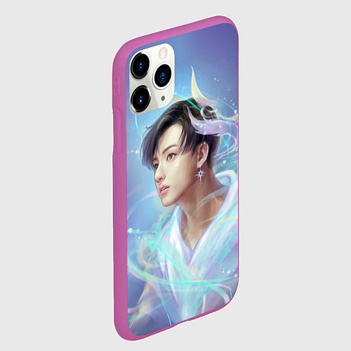 Чехол iPhone 11 Pro матовый Jeon BTS / 3D-Фиолетовый – фото 2